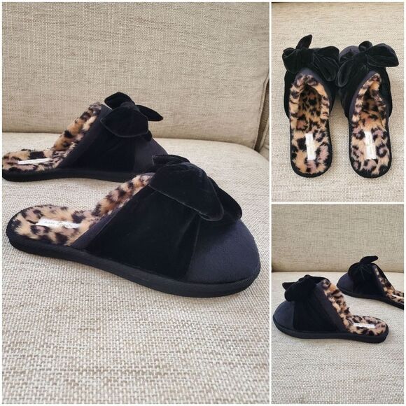 Kate Spade Black Bow Slippers Sz 6 - Picture 1 of 11